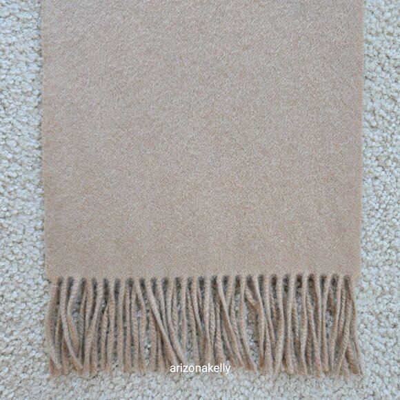 Nordstrom Cashmere Camel Woven Fringe Scarf Tan - Picture 3 of 14